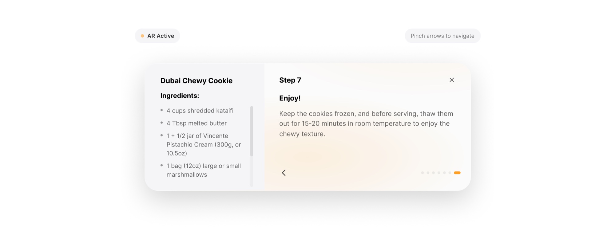 Chef AR high-fidelity AR interface — Step 7, Enjoy