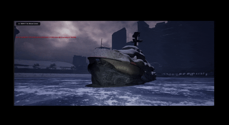 Ice shader with a volumetric appearance in The Arctic Epoch
