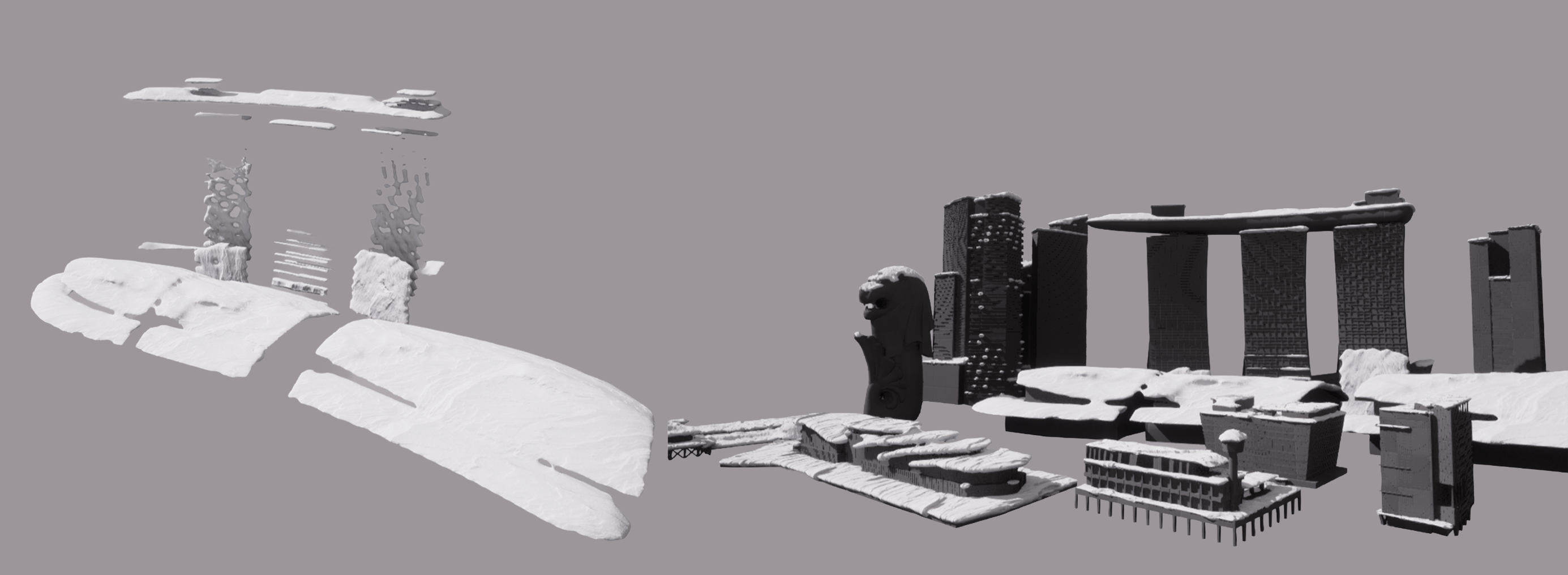 Snow generator applied to asset pack