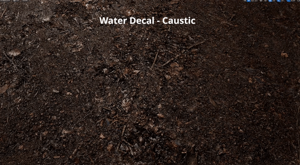 Water caustic decal shader — animated