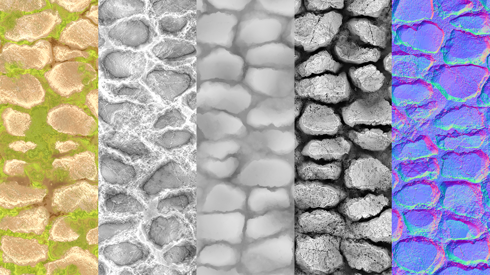 Stone floor material set