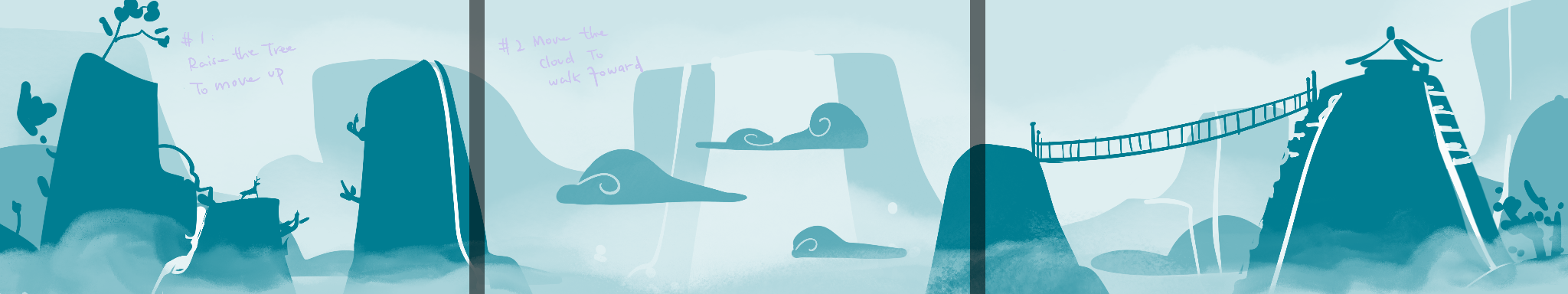 Concept art by Ashling Tu — scenes 3 & 4