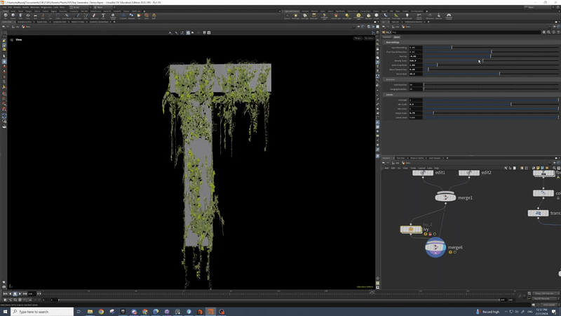 Procedural ivy — Houdini node graph