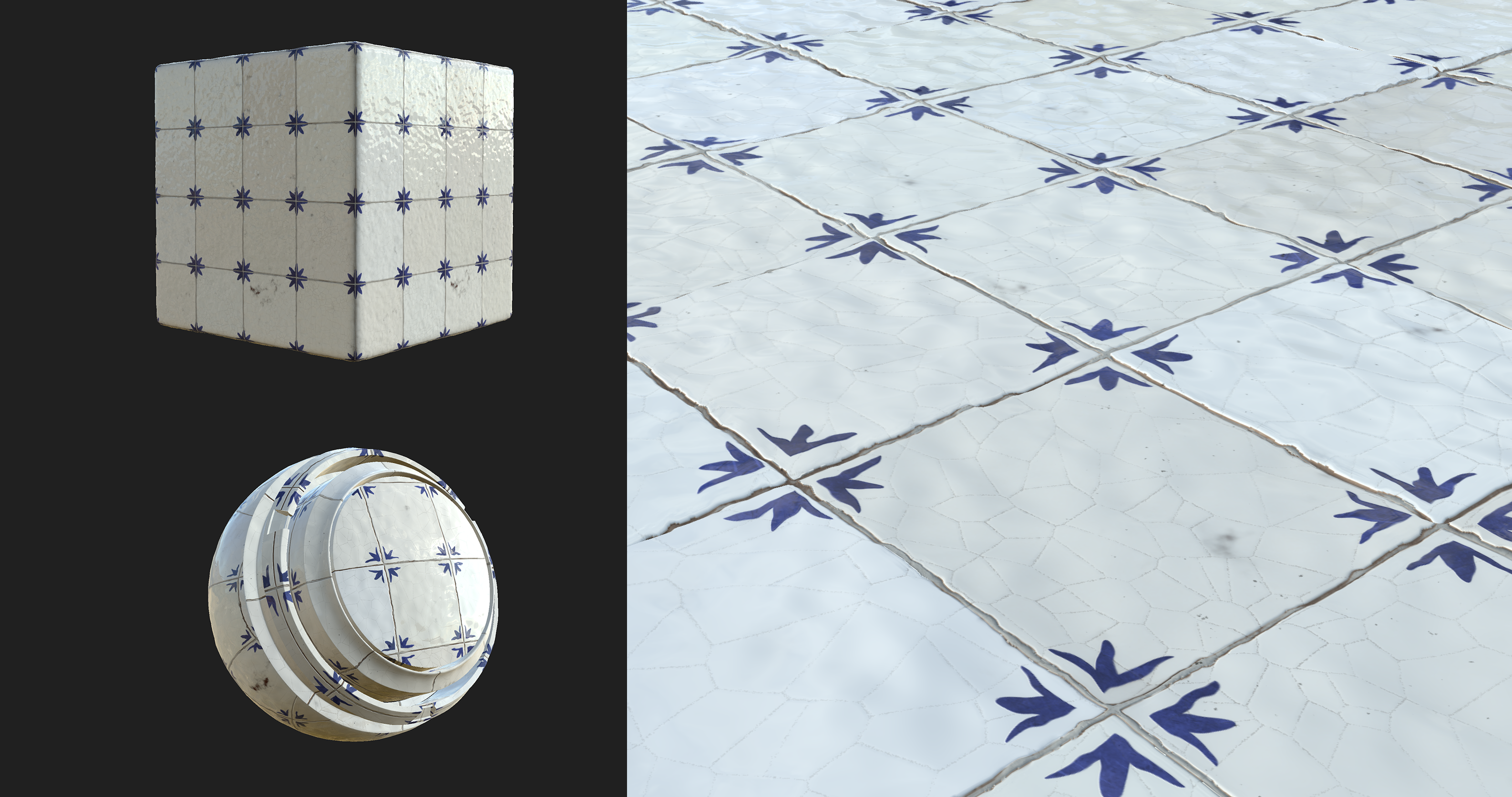 Hand-painted kitchen tile material