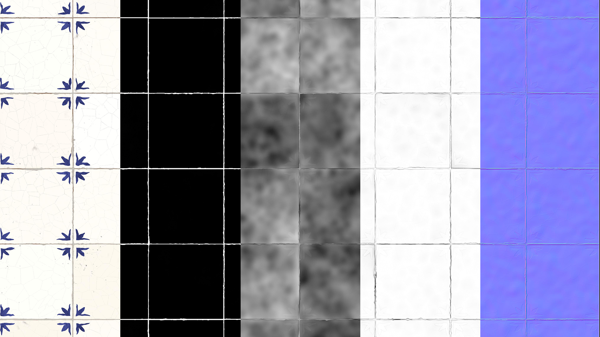 Blue Ceramic Tile — PBR texture maps