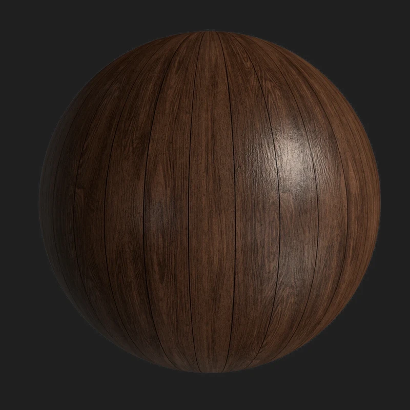 Dark Wood procedural material sphere